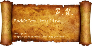 Padács Urzulina névjegykártya